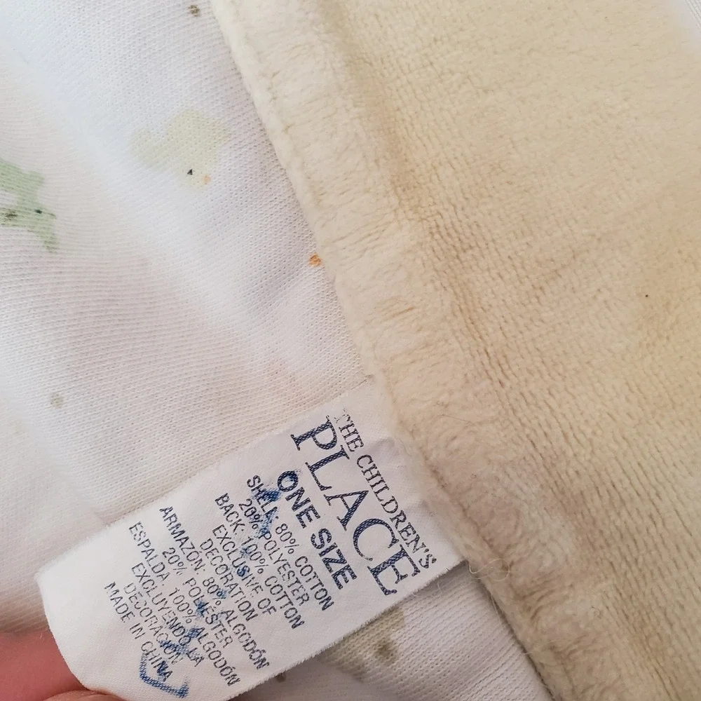 Vintage Childrens Place Yellow Velour Plush Baby Blanket Baby place Bear Duck‎
